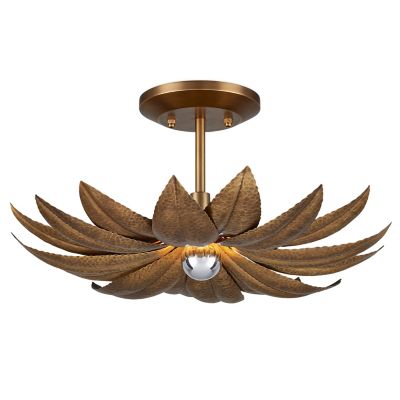 Currey & Company Alithea Semi-Flushmount Light - Color: Brass - Size: Small