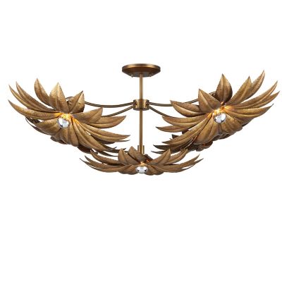 Currey & Company Alithea Semi-Flushmount Light - Color: Brass - Size: Mediu