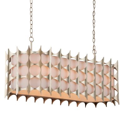 Currey & Company Bardi Linear Chandelier - Color: Silver - Size: 8 light - 