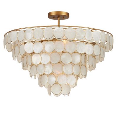 Currey & Company Bon Vivant Semi-Flushmount Light - Color: White - Size: 5 