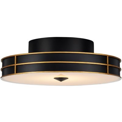 Currey & Company Fielding LED Flushmount Light - Color: Black - Size: 1 lig