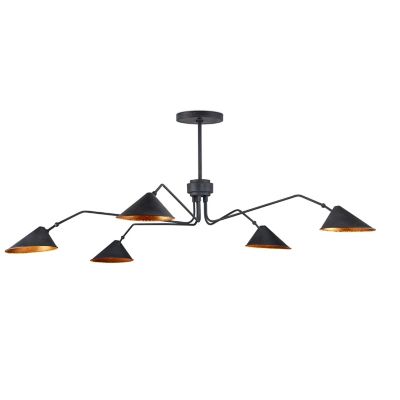 Currey & Company Serpa Chandelier - Color: Black - Size: 5 light - 9000-112