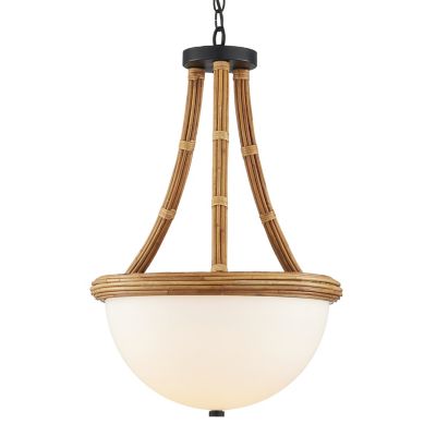 Currey & Company Morningside LED Semi-Flushmount Light - Color: Brown - Siz