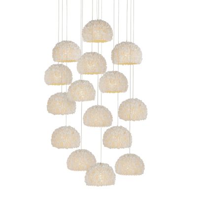 Currey & Company Virtu Large Round Multi Light Pendant - Color: White - Siz