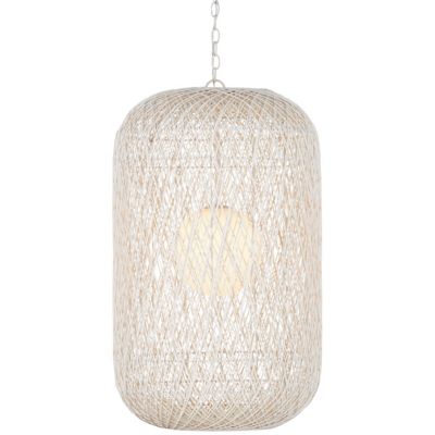 Currey & Company Cocoon Pendant Light - Color: White - Size: 21 - 9000-1