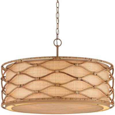 Currey & Company Partita Drum Pendant Light - Color: Brown - Size: 3 light 