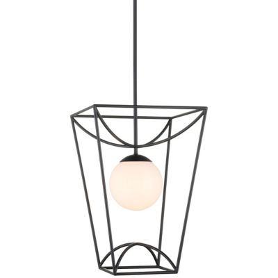 Currey & Company Rochefort Outdoor Pendant Light - Color: Black - Size: 14