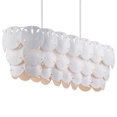 Currey & Company Tulum Linear Chandelier - Color: White - Size: 5 light - 9