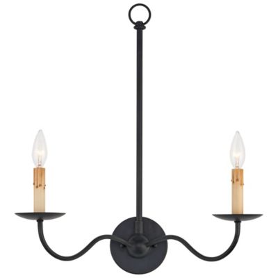 Currey & Company Saxon Double Wall Sconce - Color: Black - Size: 2 light - 