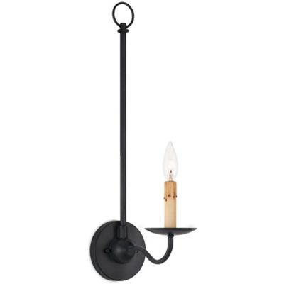 Currey & Company Saxon Single Wall Sconce - Color: Black - 5000-0263