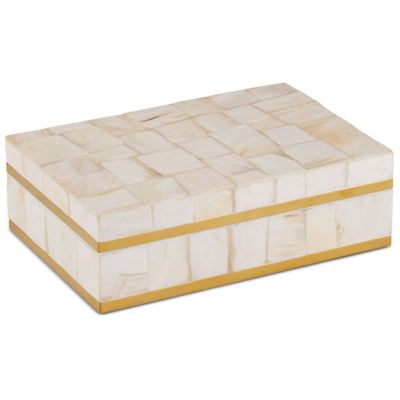 Currey & Company Casey Mother-of-Pearl Box - Color: White - 1200-0907