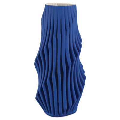 CNC2570770 Currey & Company Pleat Vase - Color: Blue - Size:  sku CNC2570770