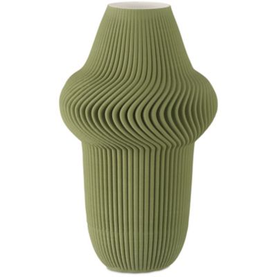 CNC2570801 Currey & Company Plisse Vase - Color: Green - Size sku CNC2570801