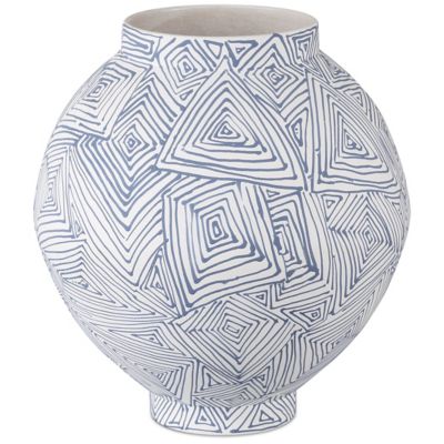 CNC2570804 Currey & Company Zag Vase - Color: White - Size: L sku CNC2570804