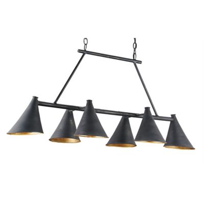 Currey & Company Culpepper Linear Chandelier - Color: Black - Size: 6 light