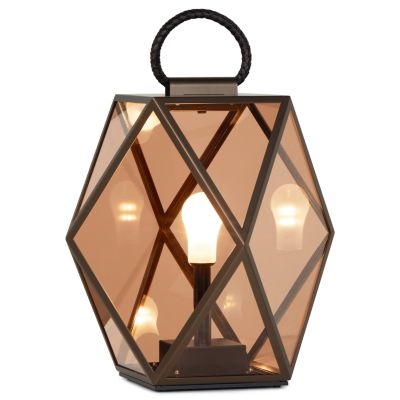 Contardi Lighting Muse Lantern LED Rechargeable Table Lamp - Color: Bronze 