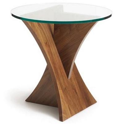 Planes Round Glass Top End Table