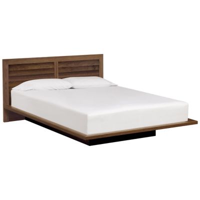 Copeland Furniture Moduluxe Bed with Louvered Headboard - Color: Wood tones