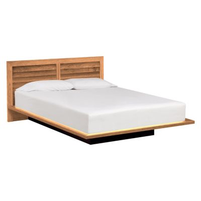 Copeland Furniture Moduluxe Bed with Louvered Headboard - Color: Wood tones