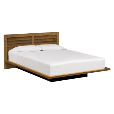 Copeland Furniture Moduluxe Bed with Louvered Headboard - Color: Wood tones