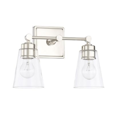 Capital Lighting Rory Conical Glass Vanity Light - Color: Polished Nickel -