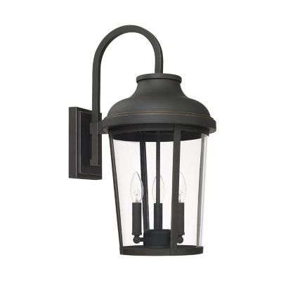 Capital Lighting Dunbar 3 Light Outdoor Wall Sconce - Color: Clear - Size: 