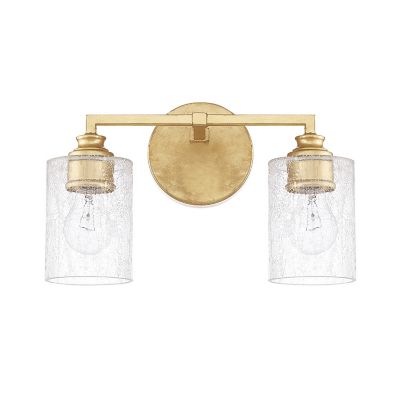 Capital Lighting Crackled Glass Simple Vanity Light - Color: Gold - Size: 2