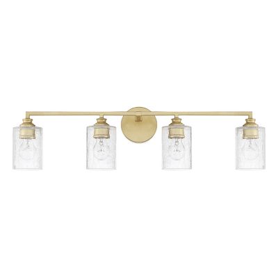 Capital Lighting Crackled Glass Simple Vanity Light - Color: Gold - Size: 4