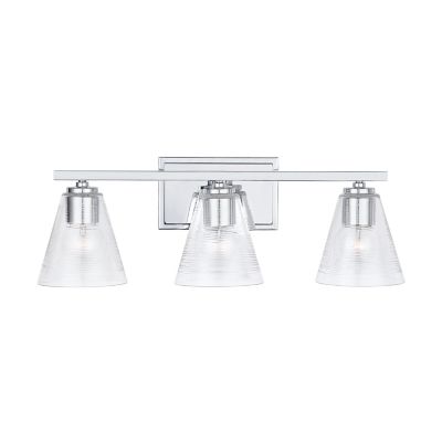 Capital Lighting Etched Cone Glass Vanity Light - Color: Clear - Size: 3 li