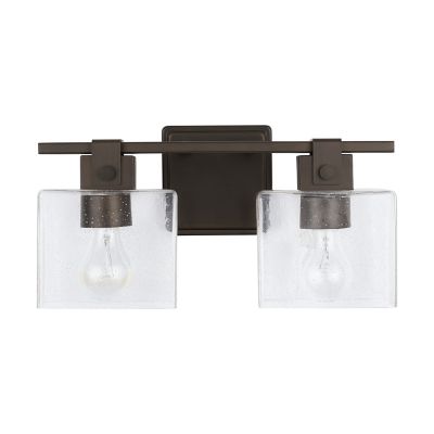 Capital Lighting Cube Seeded Glass Vanity Light - Color: Bronze - Size: 2 l