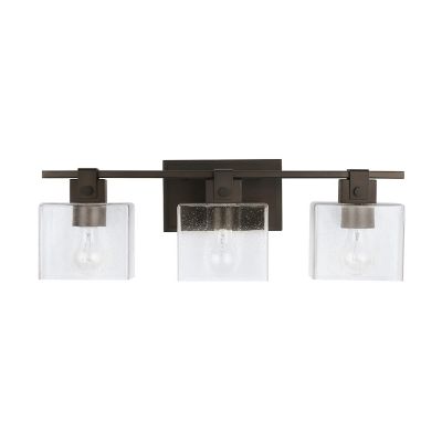 Capital Lighting Cube Seeded Glass Vanity Light - Color: Bronze - Size: 3 l