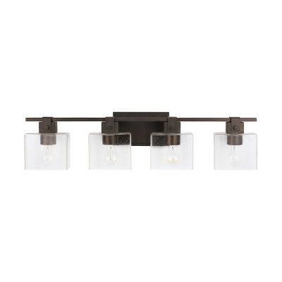 Capital Lighting Cube Seeded Glass Vanity Light - Color: Bronze - Size: 4 l