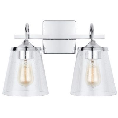 Capital Lighting Seeded Glass Bell Vanity Light - Color: Silver - Size: 2 l