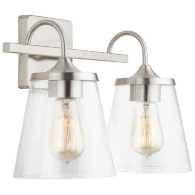 Capital Lighting Seeded Glass Bell Vanity Light - Color: Black - Size: 2 li