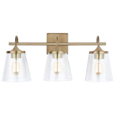 Capital Lighting Seeded Glass Bell Vanity Light - Color: Brass - Size: 3 li