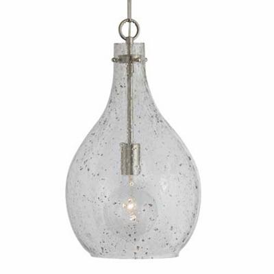 Large Seeded Glass Pendant (Brushed Nickel)-OPEN BOX RETURN