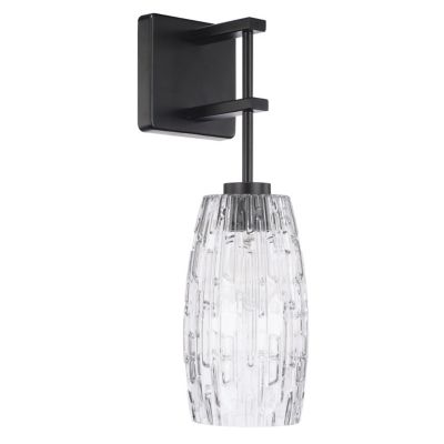 Capital Lighting Embossed Glass Wall Sconce - Color: Clear - Size: 1 light 