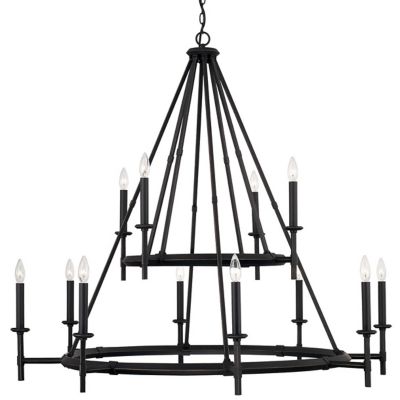 Capital Lighting Ogden 2-Tier Chandelier - Color: Black - Size: 12 light - 