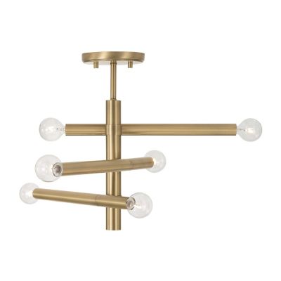 Capital Lighting Zane Semi-Flushmount Light - Color: Brass - Size: 6 light 