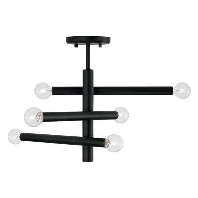 Capital Lighting Zane Semi-Flushmount Light - Color: Black - Size: 6 light 