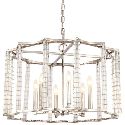 Crystorama Carson Chandelier in Silver, Size: Large