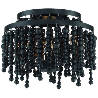 Crystorama Poppy Flushmount Light in Cream, Size: 3 light