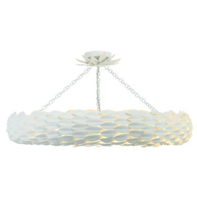 Crystorama Broche Semi Flushmount Light in White, Size: Medium