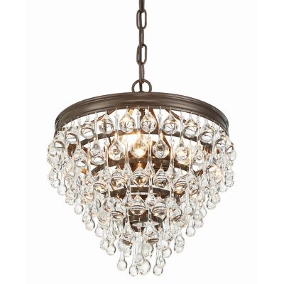 Crystorama Calypso Pendant Light in Bronze, Size: 3 light