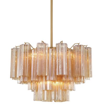Crystorama Addis Large Chandelier in Pink, Size: 16 light