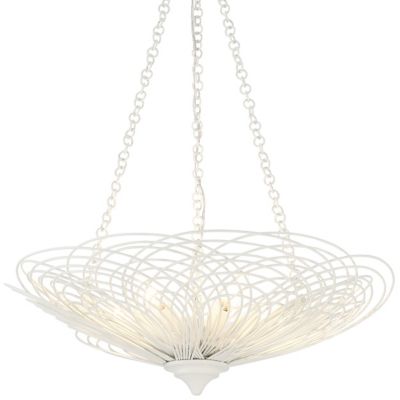 Crystorama Doral Chandelier in White, Size: 6 light