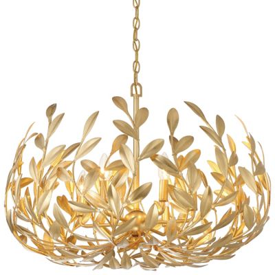 Crystorama Broche Chandelier in Gold, Size: 6 light