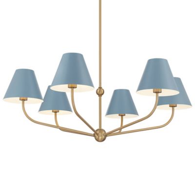 Crystorama Xavier Chandelier in Blue, Size: 40"