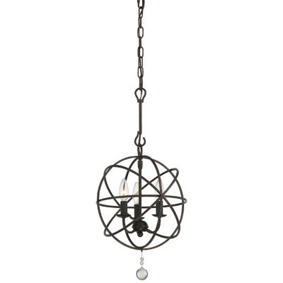 Crystorama Solaris Chandelier in Bronze, Size: Small
