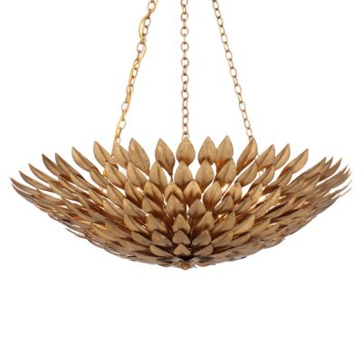 Crystorama Broche Pendant Light in Gold, Size: Small